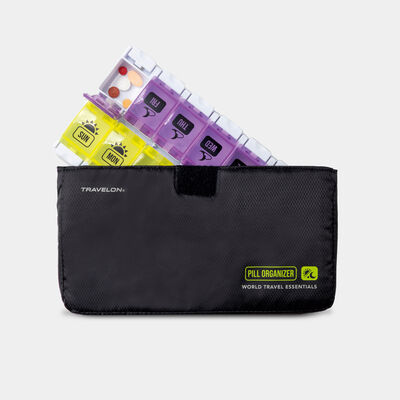 world travel essentials 7-day am/pm push button pill case