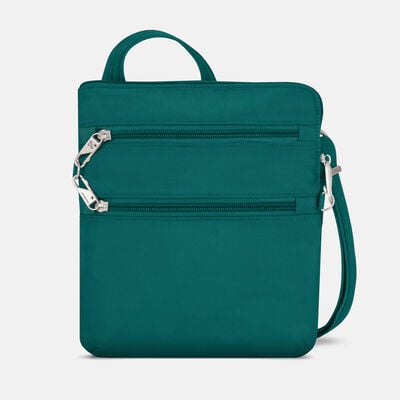 anti-theft classic slim double zip crossbody