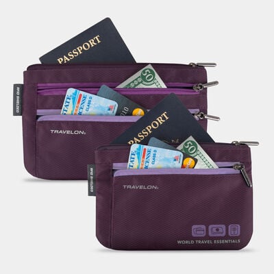 world travel essentials set of 2 currency & passport organizers