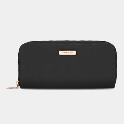 rfid blocking single zip wallet