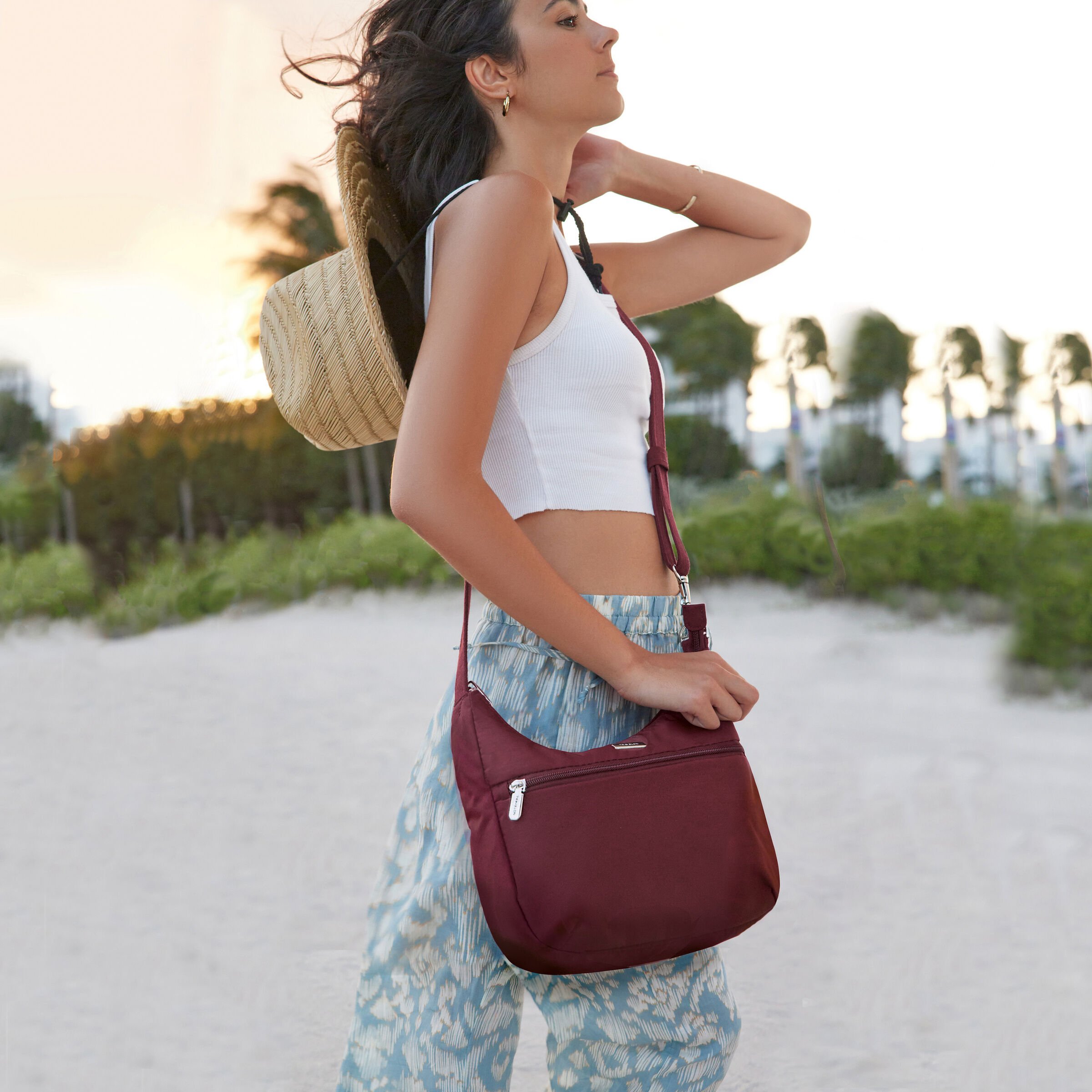 Anti-Theft Essentials East/West Small Hobo