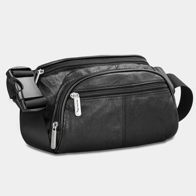 rfid blocking leather waist pack